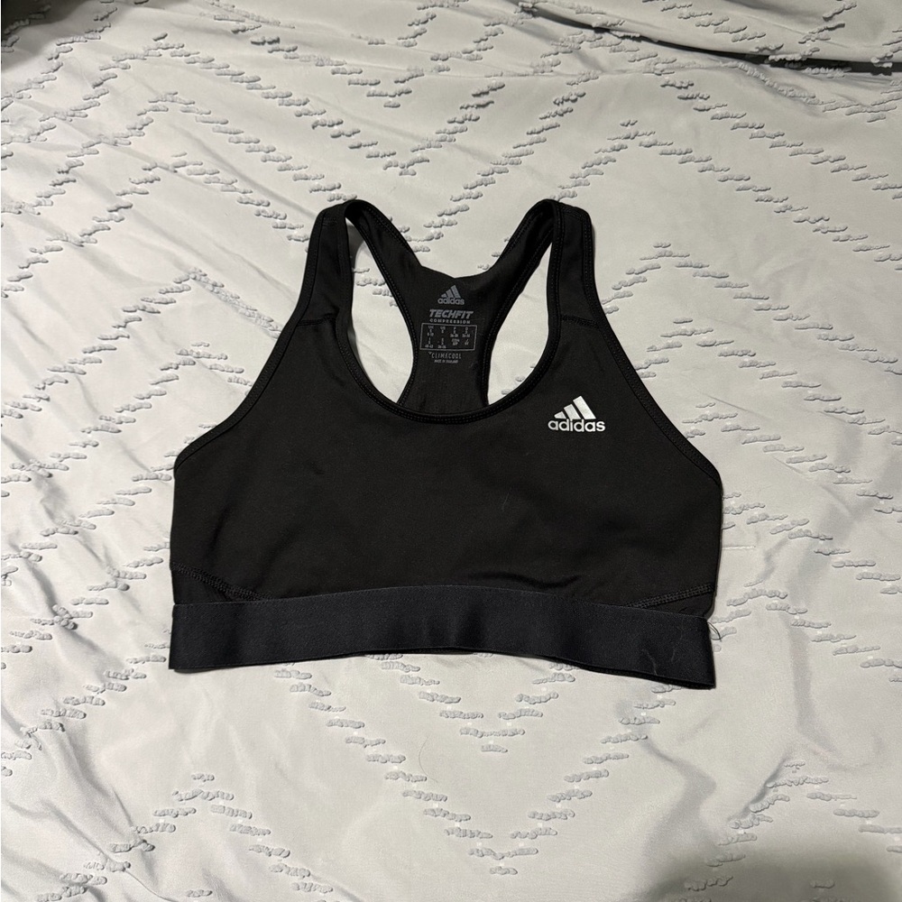 adidas Black Techfit Racerback Sports Bra